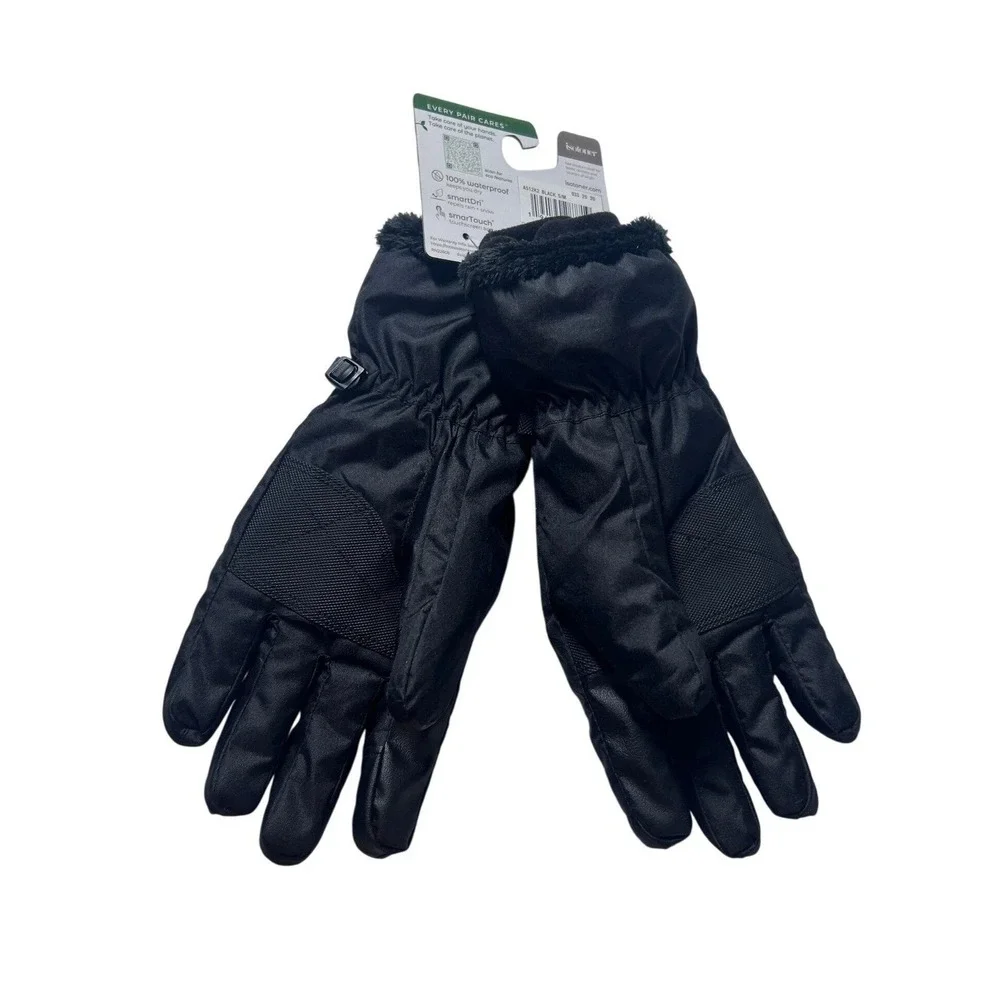 Isotoner Waterproof Gloves Black Small Smartdri‎ Smartouch Eco Comfort - Picture 3 of 5